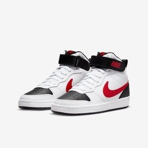 Nike Red and White High-Top Sneakers